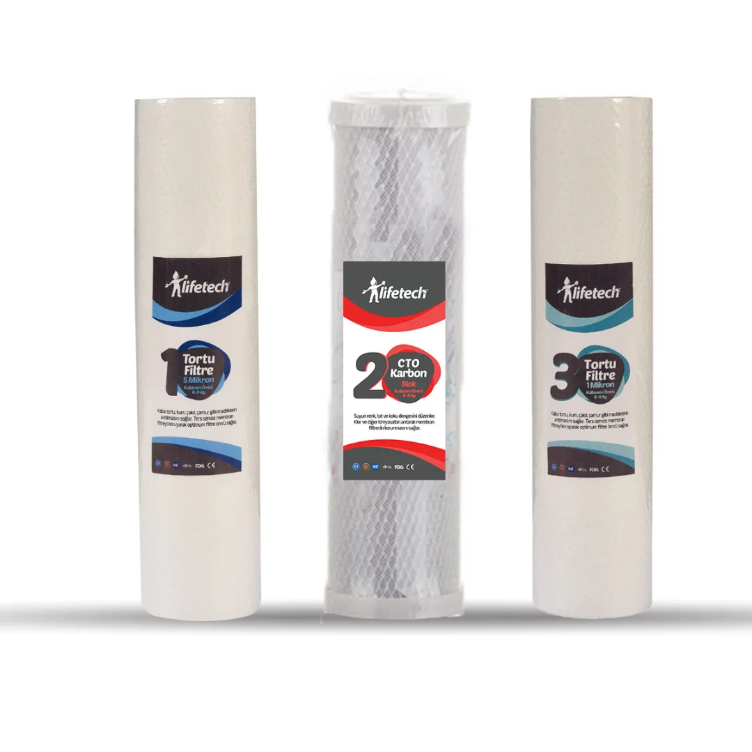 Lifetech 3 Aşama Açık Kasa Filtre Seti
